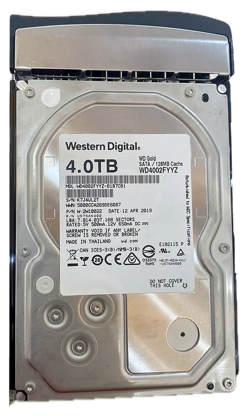 WD Gold 4TB Hard Drive in Silver